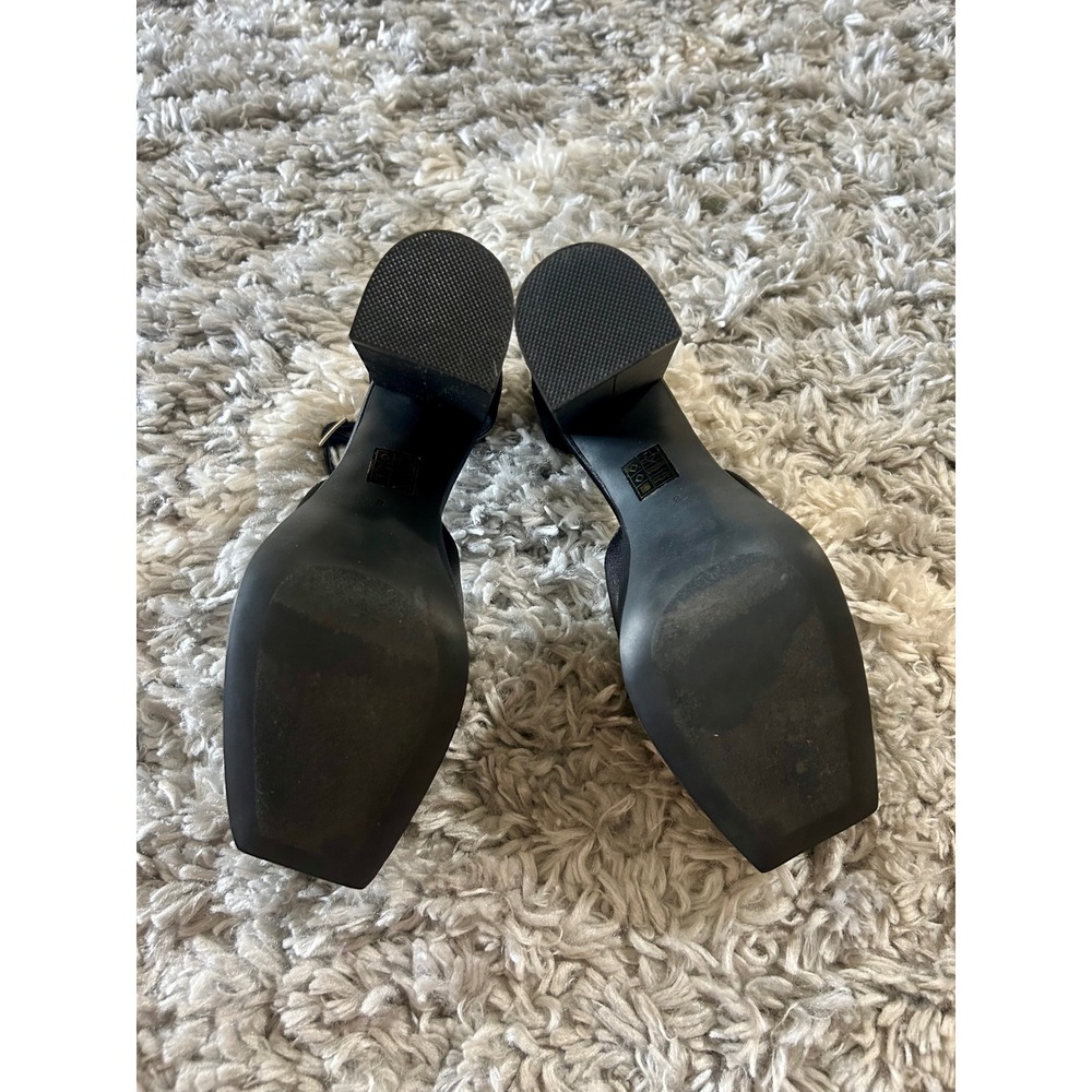Jeffrey Campbell Ovr-N-Out Satin Platform Heels in Black sz 38 (US 7.5) - Picture 6 of 6